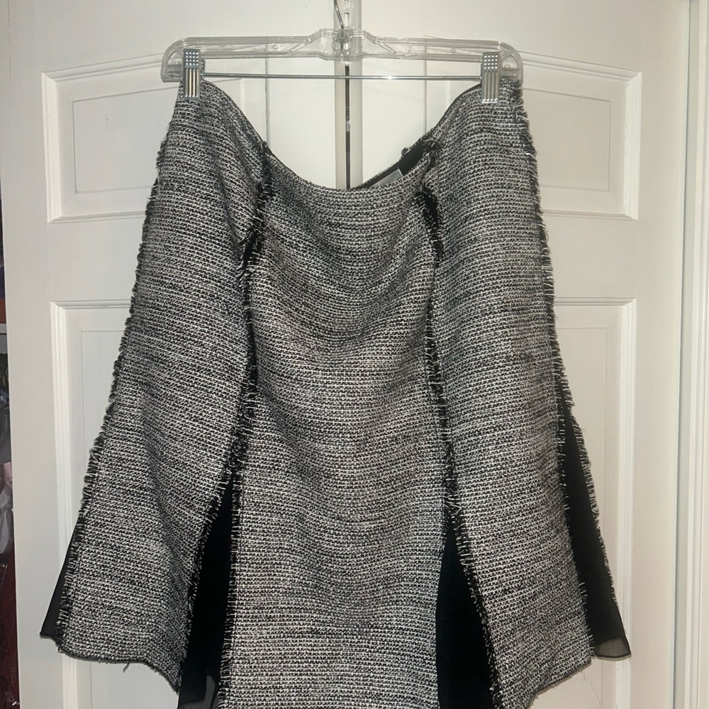 Worth Gray Asymmetrical A-Line Knee-Length Skirt